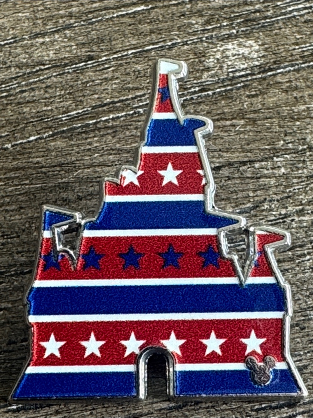 Patriotic Magic Kingdom castle Disney trading pin